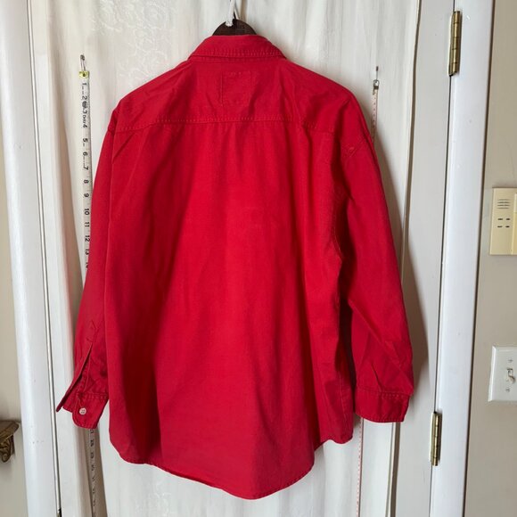 Vintage Details Express Women's Red Button-Down Oversized Shirt - Picture 9 of 11